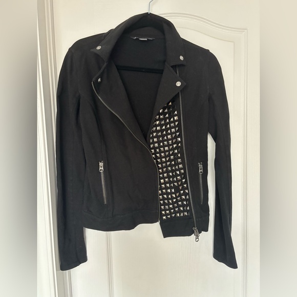 ARMANI EXCHANGE STUDDED MOTO JACKET - Picture 1 of 9